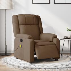 vidaXL Fotoliu electric de masaj rabatabil, maro, textil GartenMobel Dekor (3205194)