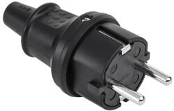  Stecher cauciucat 16A/250V IP44 negru pentru prelungitoare si scule (URZ3175)