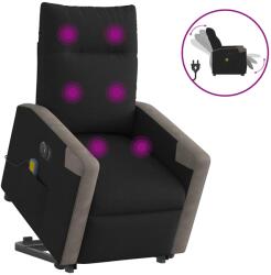vidaXL Fotoliu electric de masaj rabatabil cu ridicare, negru, textil GartenMobel Dekor (3324107)