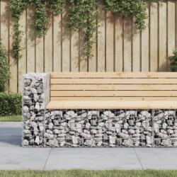 vidaXL Banca de gradina design gabion, 122x71x65, 5 cm, lemn masiv pin GartenMobel Dekor (834383)