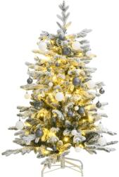 vidaXL Brad Craciun artificial articulat cu 150 LED-uri/globuri 150 cm GartenMobel Dekor (3210470)