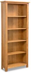 vidaXL Biblioteca cu 5 Rafturi din Lemn Masiv Stejar, Dimensiuni 60x22x140 cm, Culoare Maro (244469)