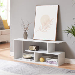 [en. casa] Comoda TV alba Anän 100x30x42 cm cu rafturi deschise, [en. casa] (89540126)