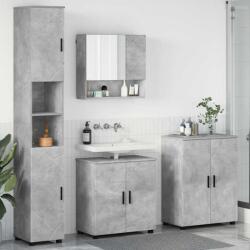 vidaXL Set de mobilier pentru baie Pe perete 4 pcs Gri din beton GartenMobel Dekor (3393006)