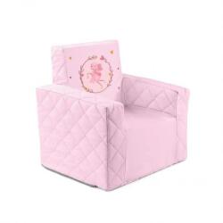 Klups Fotoliu pentru copii Klups Basic Print Fairy din bumbac matlasat, roz (00086519)