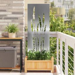 vidaXL Panou Decorativ de Gradina Argintiu 50 x 140 cm Otel galvanizat GartenMobel Dekor (876313)