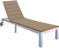 vidaXL Sezlong cu perna, lemn masiv de acacia si otel galvanizat GartenMobel Dekor (3061545)
