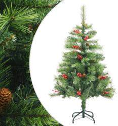 vidaXL Pom Craciun artificial cu balamale, conuri, fructe rosii 150 cm GartenMobel Dekor (357706)