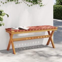 vidaXL Banca de gradina, rosu, lemn masiv acacia/textil GartenMobel Dekor (366515)