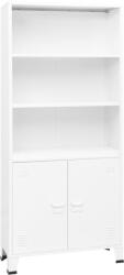 vidaXL Biblioteca tip industrial, alb, 80x32x180 cm, otel GartenMobel Dekor (339632) Biblioteca