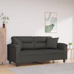 vidaXL Canapea cu 2 locuri, perne&pernute gri închis 140 cm microfibra GartenMobel Dekor (3153271) Canapea