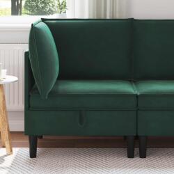 vidaXL Sofa cu Depozitare Verde închis Catifea GartenMobel Dekor (42027079) Canapea