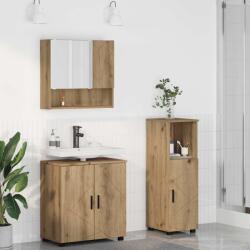 vidaXL Set de mobilier pentru baie Pe perete 3 pcs Stejar Artizanal GartenMobel Dekor (3392952)