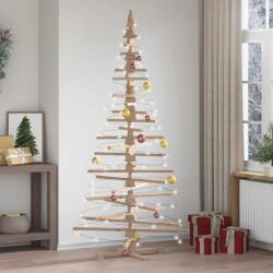 vidaXL Brad de Craciun din lemn decorativ, 210 cm, lemn de pin masiv GartenMobel Dekor (4103973)
