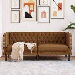 vidaXL Canapea Chesterfield cu 2 locuri maro piele întoarsa ecologica GartenMobel Dekor (372665) Canapea