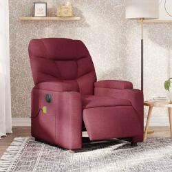 vidaXL Fotoliu electric de masaj rabatabil, rosu vin, textil GartenMobel Dekor (3204587)