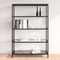 vidaXL Raft, negru si transparent, 100x36x168 cm, sticla securizata GartenMobel Dekor (331638) Biblioteca