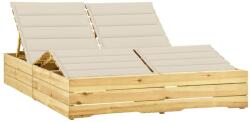 vidaXL Sezlong dublu cu perne crem, lemn de pin tratat GartenMobel Dekor (3065986)