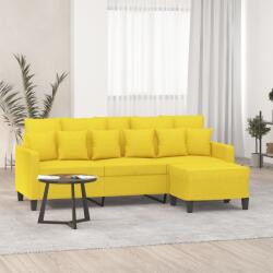 vidaXL Canapea cu 3 locuri si taburet, galben deschis, 180 cm, textil GartenMobel Dekor (3201094) Canapea