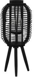 vidaXL Suport de lumanari tip felinar vertical, negru, bambus GartenMobel Dekor (246821)