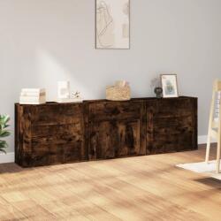 vidaXL Servanta, 3 buc. , stejar fumuriu, lemn prelucrat GartenMobel Dekor (3185428) Comoda
