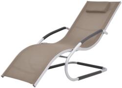 vidaXL Sezlong cu perna, gri taupe, aluminiu si textilena GartenMobel Dekor (47779)
