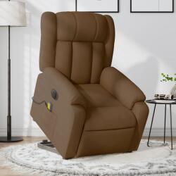 vidaXL Fotoliu electric de masaj rabatabil cu ridicare, maro, textil GartenMobel Dekor (3205356)