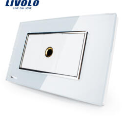 LIVOLO Priza cu mufa pentru microfon Livolo cu rama din sticla - standard italian SmartElectro IntelligentHouse (VL-C391M1-81)