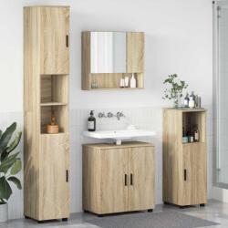 vidaXL Set de mobilier pentru baie Pe perete 4 pcs Stejar Sonoma GartenMobel Dekor (3392965)