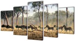 vidaXL Set tablouri imprimate pe panza Zebre 200 x 50 cm GartenMobel Dekor (241582)