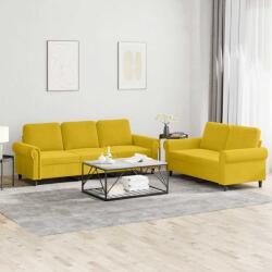 vidaXL Set de canapele cu perne, 2 piese, galben, catifea GartenMobel Dekor (3202256) Canapea