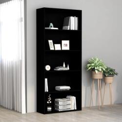 vidaXL Biblioteca cu 5 rafturi, negru, 80 x 30 x 189 cm, PAL GartenMobel Dekor (801027) Biblioteca