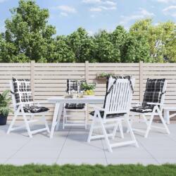 vidaXL Perne scaun cu spatar înalt, 4 buc. , gri, carouri textil oxford GartenMobel Dekor (377645)