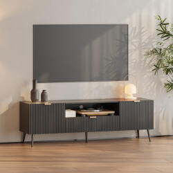 [en. casa] Comoda TV Nand 160x40x51 cm neagra, cu sertar si 2 usi (90132527)
