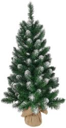 MagicHome Brad artificial de Craciun Nico cu baza din iuta si varfuri ninse, 90 cm (8091008)