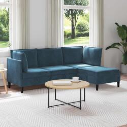 vidaXL Set de mobilier pentru living cu perna 4 pcs albastru Catifea GartenMobel Dekor (3413770)