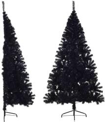 vidaXL Jumatate brad de Craciun artificial cu suport, negru 210 cm PVC GartenMobel Dekor (344678)