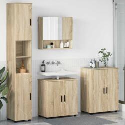vidaXL Set de mobilier pentru baie Pe perete 4 pcs Stejar Sonoma GartenMobel Dekor (3393005)