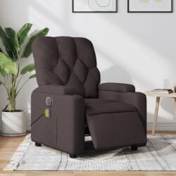 vidaXL Fotoliu electric de masaj rabatabil, maro închis, textil GartenMobel Dekor (3204703)