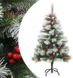 vidaXL Pom Craciun artificial cu balamale, conuri, fructe rosii 150 cm GartenMobel Dekor (357711)