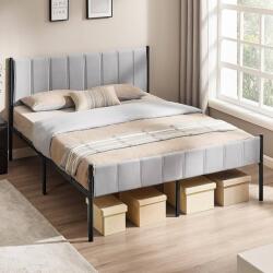 VASAGLE Pat tapitat VASAGLE 160x200 cm cu tablie capitonata si cadru din otel, gri (EZ-RMB975G01)