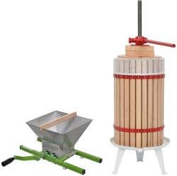 vidaXL Set de presa si zdrobitor de fructe & vin, 2 piese GartenMobel Dekor (277152)