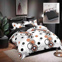 Somnart Lenjerie de pat finet 6 piese cu cearceaf elastic, 200x230, Circles (4090) Lenjerie de pat