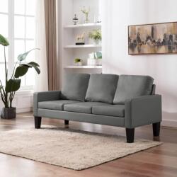 vidaXL Canapea cu 3 locuri, gri, piele ecologica GartenMobel Dekor (288761) Canapea