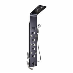 Leziter Panou de dus cu hidromasaj Leziter Aquapro negru, LED si afisaj temperatura (LAPHZ-BL)