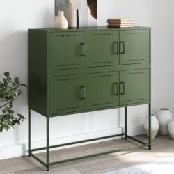 vidaXL Dulap, verde masliniu, 100, 5x39x107 cm, otel laminat la rece GartenMobel Dekor (846600) Comoda