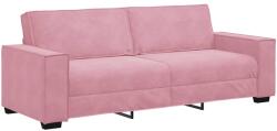 vidaXL Canapea cu 3 Locuri, Latime 220 cm, Material Catifea Roz (4105033)