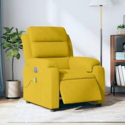 vidaXL Fotoliu de masaj electric rabatabil, galben, catifea GartenMobel Dekor (3205088)