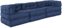 vidaXL Fotolii puf modulare, 3 buc. , indigo, textil GartenMobel Dekor (3315087)