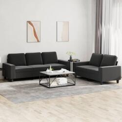 vidaXL Set de canapele, 2 piese, negru, material textil GartenMobel Dekor (3201902) Canapea